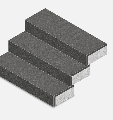 Blockstufen aus 3cm-Keramik -MITTELSTÜCK-